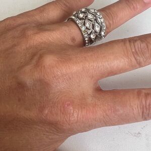 Elegant Silver Diamond Ring